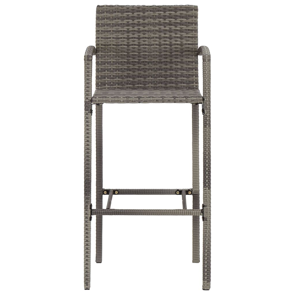 3-Tlg. Gartenbar-Set Massivholz Akazie Und Poly Rattan