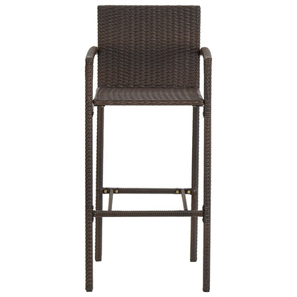 5-Tlg. Gartenbar-Set Massivholz Akazie Und Poly Rattan