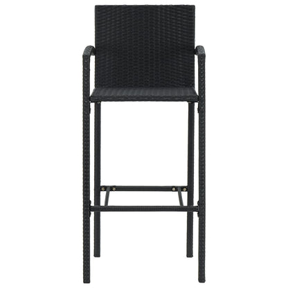 5-Tlg. Gartenbar-Set Massivholz Akazie Und Poly Rattan