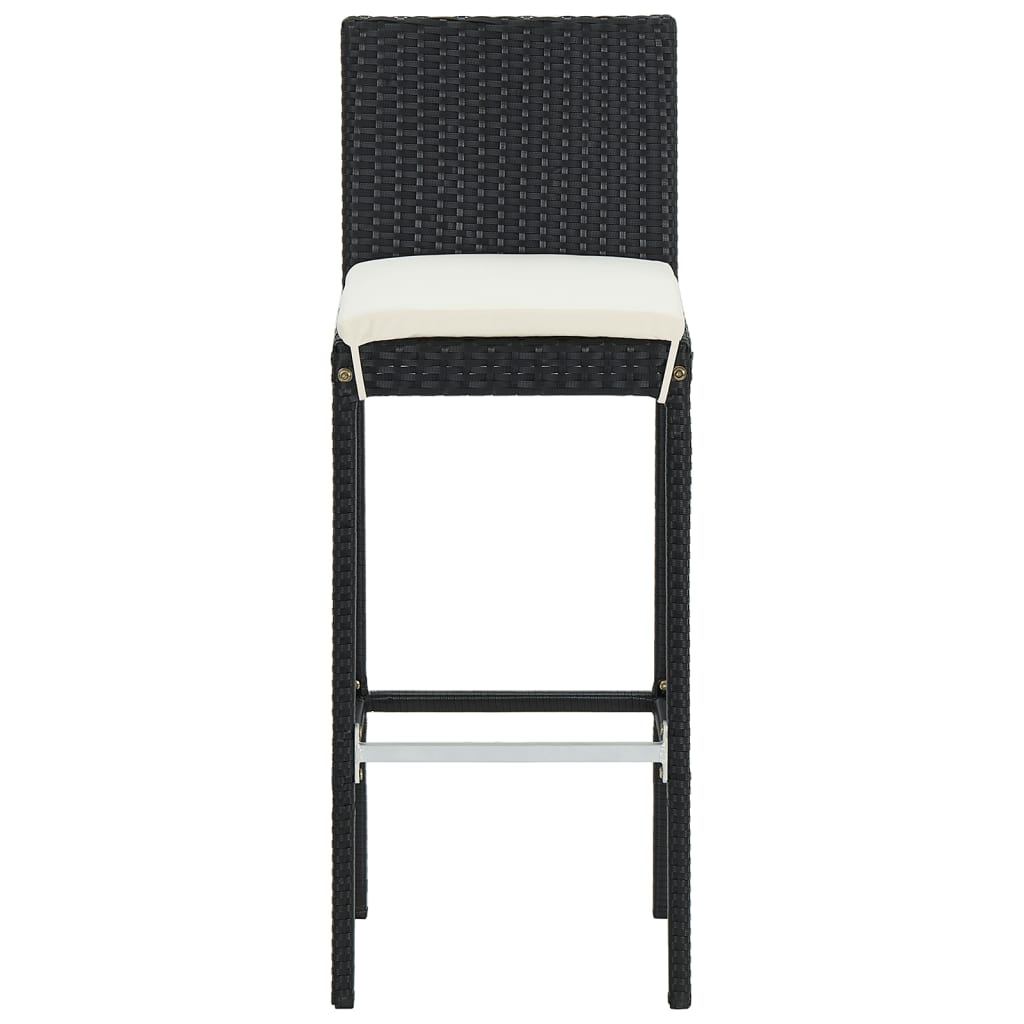 5-Tlg. Gartenbar-Set Massivholz Akazie Und Poly Rattan