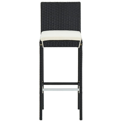 5-Tlg. Gartenbar-Set Massivholz Akazie Und Poly Rattan