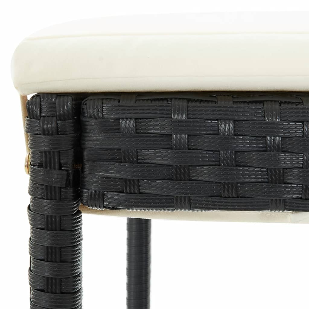 5-Tlg. Gartenbar-Set Massivholz Akazie Und Poly Rattan
