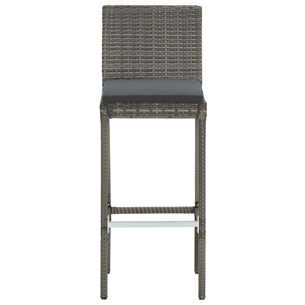 5-Tlg. Gartenbar-Set Massivholz Akazie Und Poly Rattan