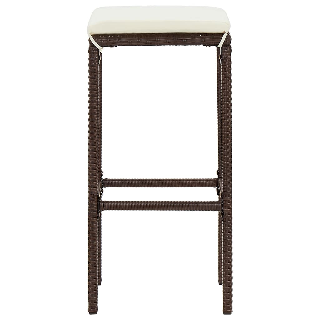 5-Tlg. Gartenbar-Set Massivholz Akazie Und Poly Rattan
