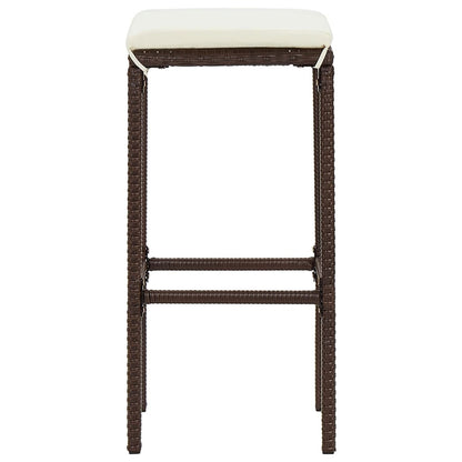 5-Tlg. Gartenbar-Set Massivholz Akazie Und Poly Rattan