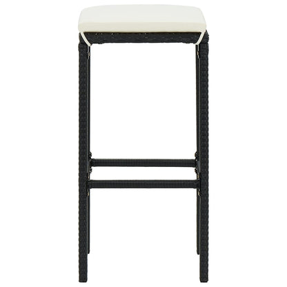 5-Tlg. Gartenbar-Set Massivholz Akazie Und Poly Rattan