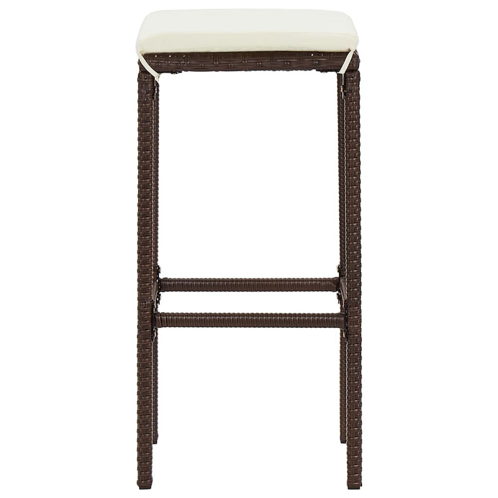 7-Tlg. Gartenbar-Set Massivholz Akazie Und Poly Rattan