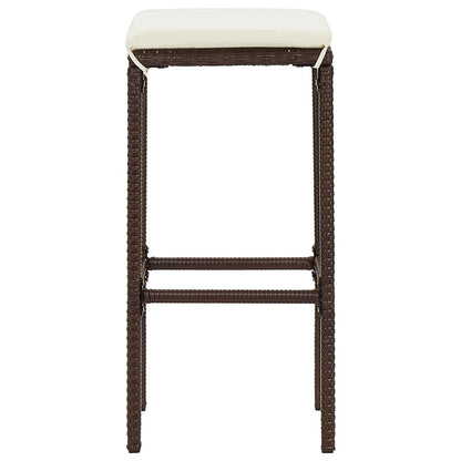 7-Tlg. Gartenbar-Set Massivholz Akazie Und Poly Rattan