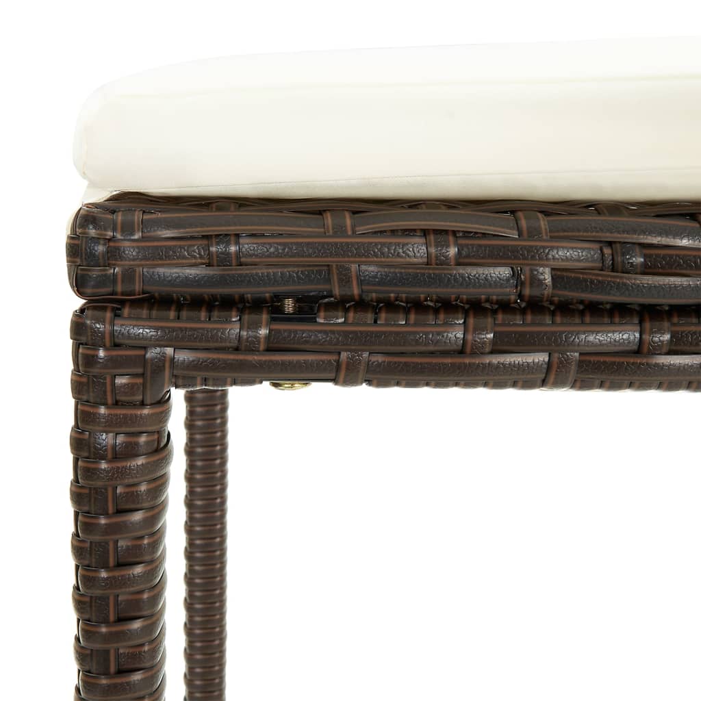 7-Tlg. Gartenbar-Set Massivholz Akazie Und Poly Rattan