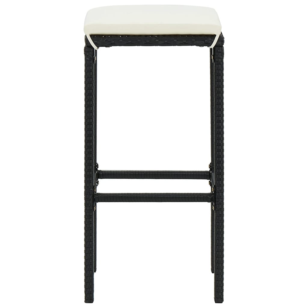 7-Tlg. Gartenbar-Set Massivholz Akazie Und Poly Rattan
