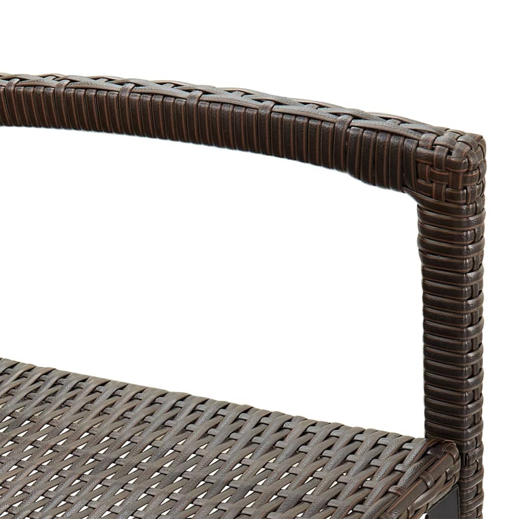 5-Tlg. Gartenbar-Set Massivholz Akazie Und Poly Rattan