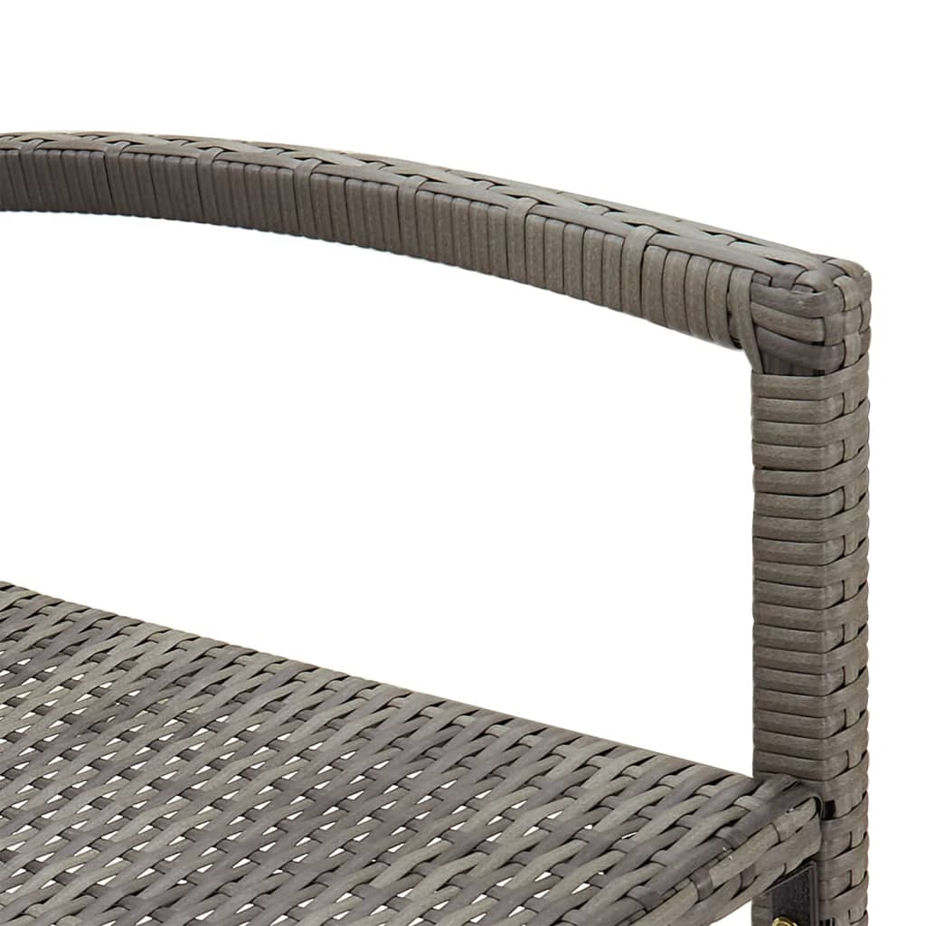 5-Tlg. Gartenbar-Set Massivholz Akazie Und Poly Rattan