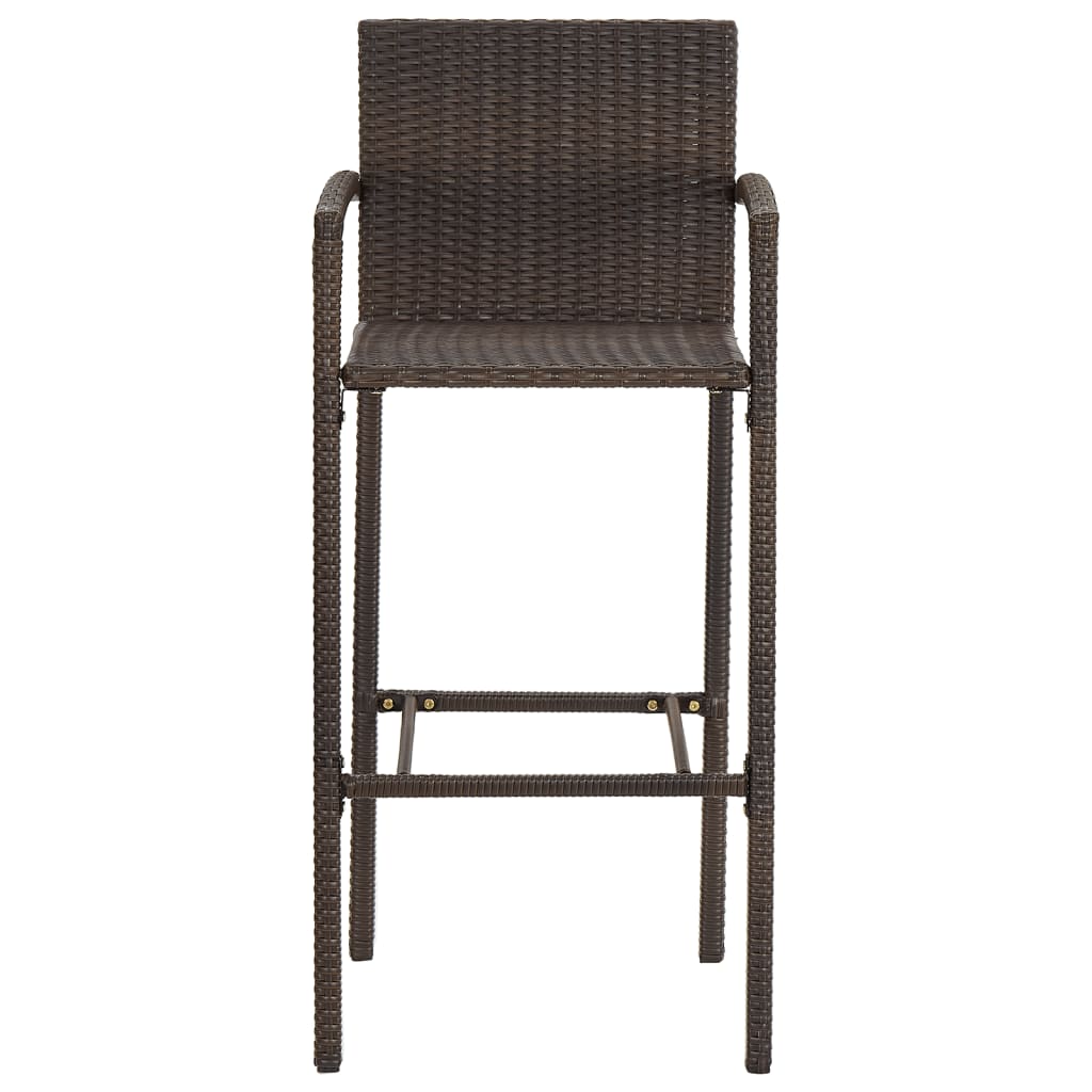 7-Tlg. Gartenbar-Set Massivholz Akazie Und Poly Rattan