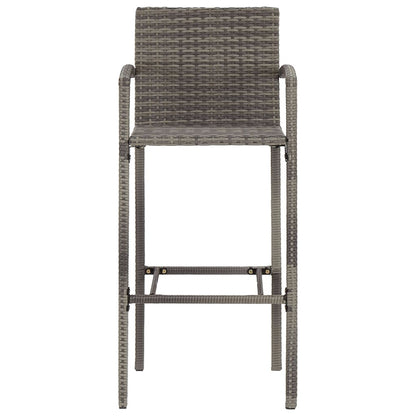 7-Tlg. Gartenbar-Set Massivholz Akazie Und Poly Rattan