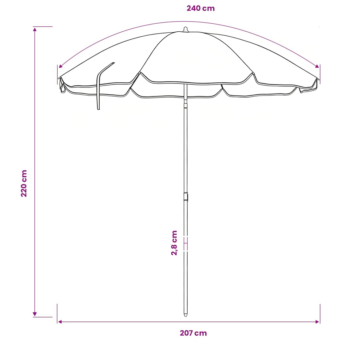 Garten-Sonnenschirm 170T Polyester