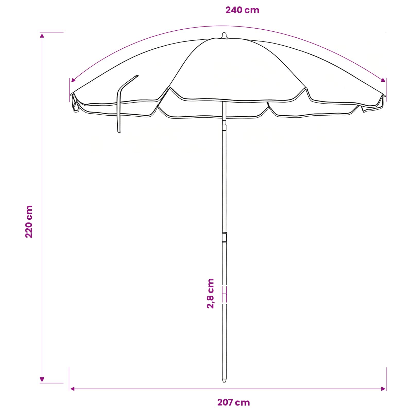 Garten-Sonnenschirm 170T Polyester
