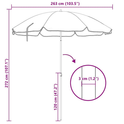 Garten-Sonnenschirm 263 X 263 X 272 Cm 170T Polyester