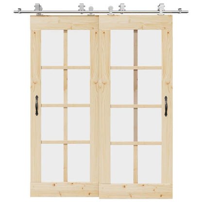 Schiebetür-Beschlagsatz 400 Cm Edelstahl Silbern