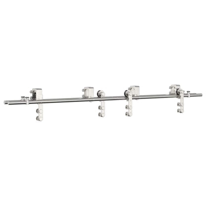Schiebetür-Beschlagsatz Edelstahl Silbern