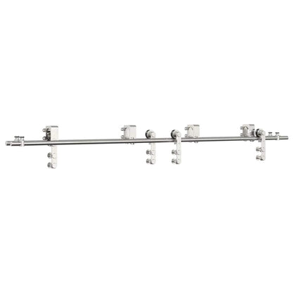 Schiebetür-Beschlagsatz 200 Cm Edelstahl Silbern