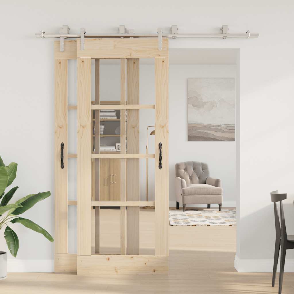 Schiebetür-Beschlagsatz 200 Cm Edelstahl Silbern