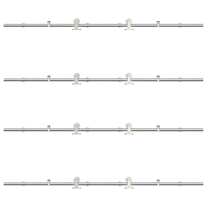 Schiebetür-Beschlagsatz 366 Cm Edelstahl Silbern