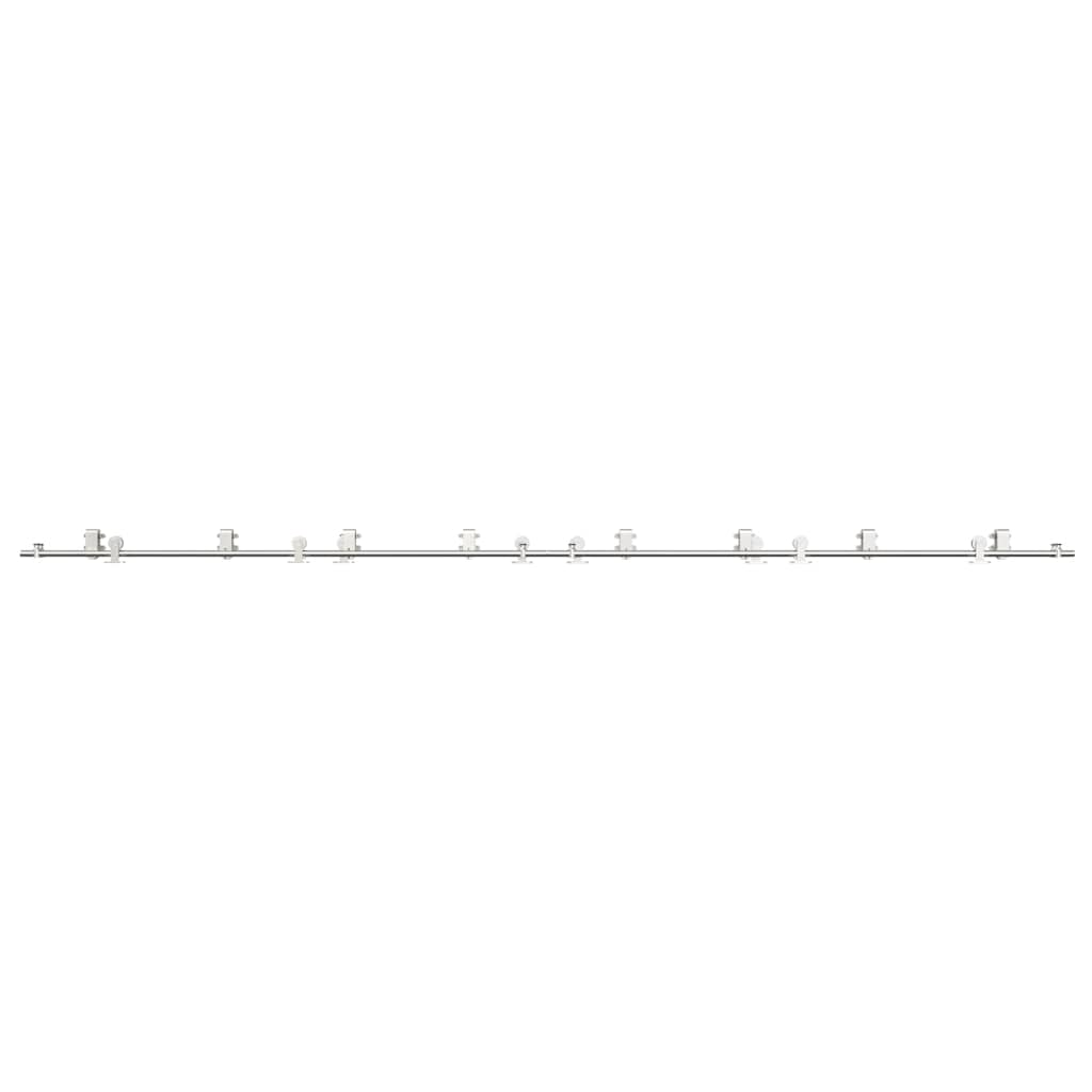 Schiebetür-Beschlagsatz 400 Cm Edelstahl Silbern