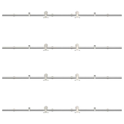 Schiebetür-Beschlagsatz 400 Cm Edelstahl Silbern