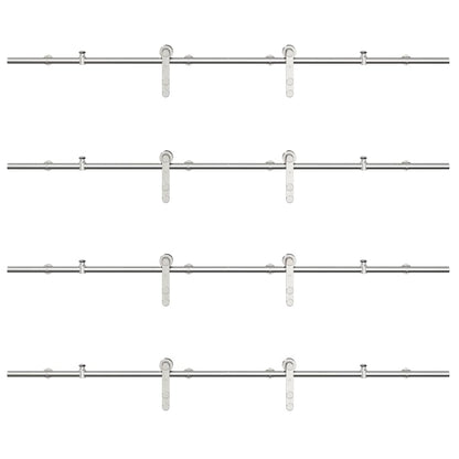 Schiebetür-Beschlagsatz 366 Cm Edelstahl Silbern