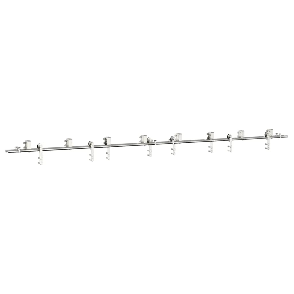 Schiebetür-Beschlagsatz 400 Cm Edelstahl Silbern