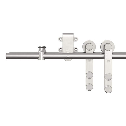 Schiebetür-Beschlagsatz 400 Cm Edelstahl Silbern