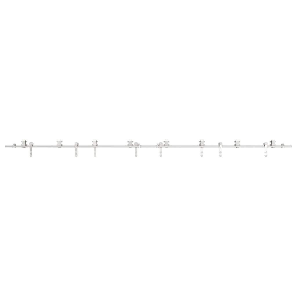 Schiebetür-Beschlagsatz 400 Cm Edelstahl Silbern