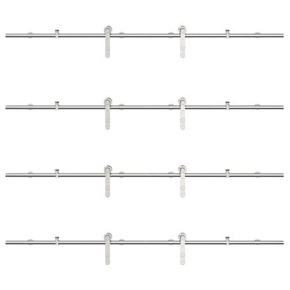 Schiebetür-Beschlagsatz 400 Cm Edelstahl Silbern