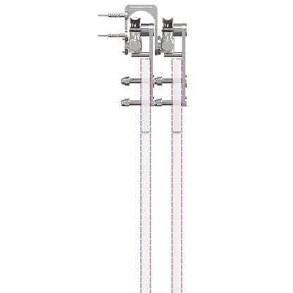 Schiebetür-Beschlagsatz 400 Cm Edelstahl Silbern