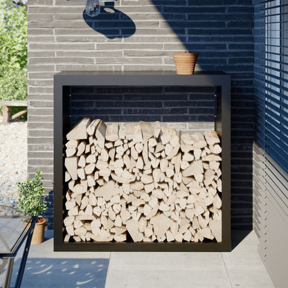 Brennholzregal Grün 100X40X60 Cm Stahl
