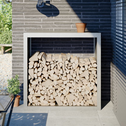 Brennholzregal Grün 100X40X60 Cm Stahl