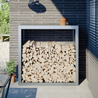 Brennholzregal Grün 100X40X60 Cm Stahl