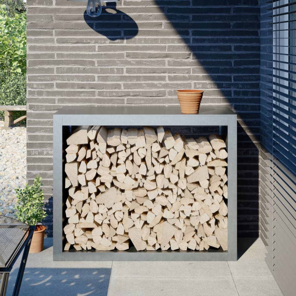 Brennholzregal Grün 100X40X60 Cm Stahl
