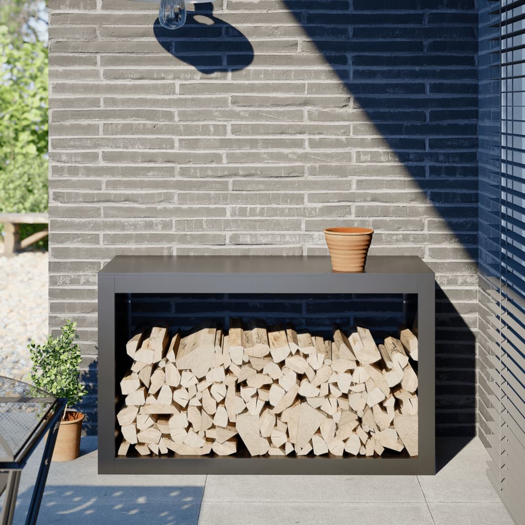 Brennholzregal Grün 100X40X60 Cm Stahl