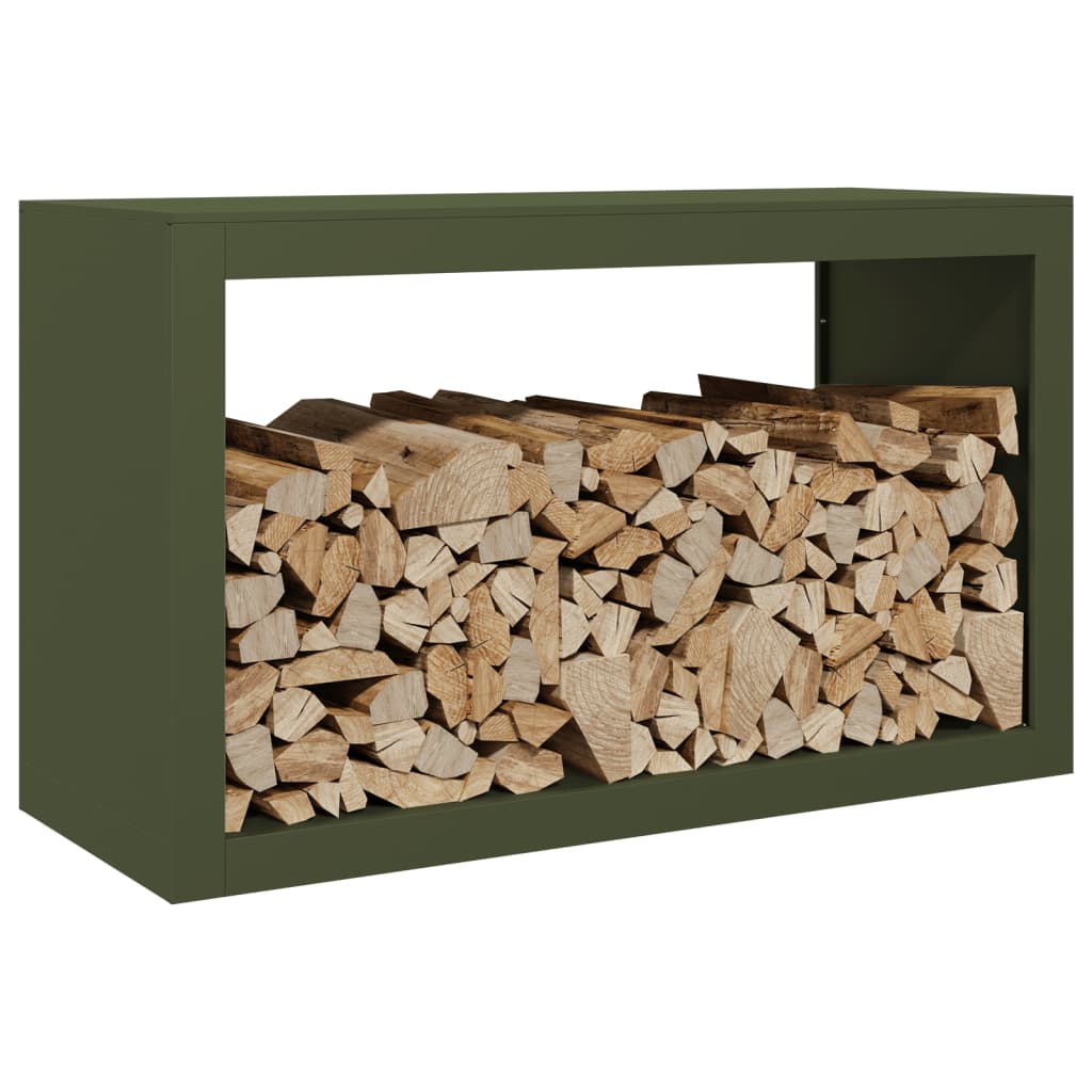 Brennholzregal Grün 100X40X60 Cm Stahl