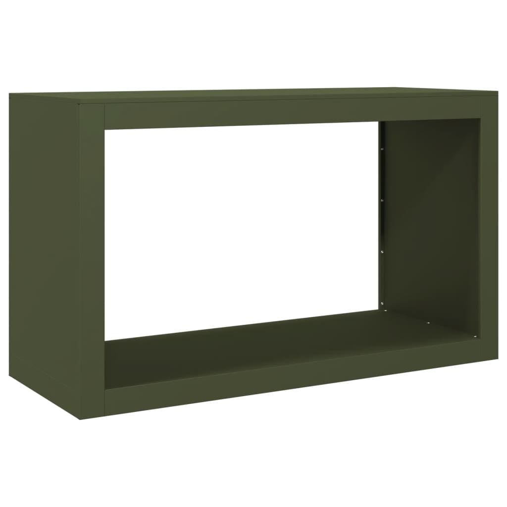 Brennholzregal Grün 100X40X60 Cm Stahl