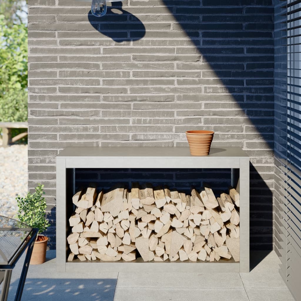 Brennholzregal Grün 100X40X60 Cm Stahl