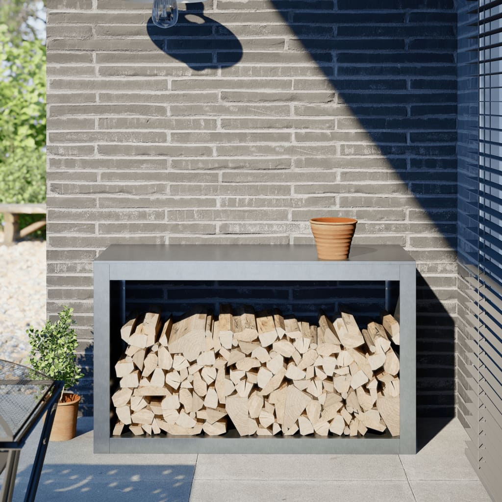 Brennholzregal Grün 100X40X60 Cm Stahl