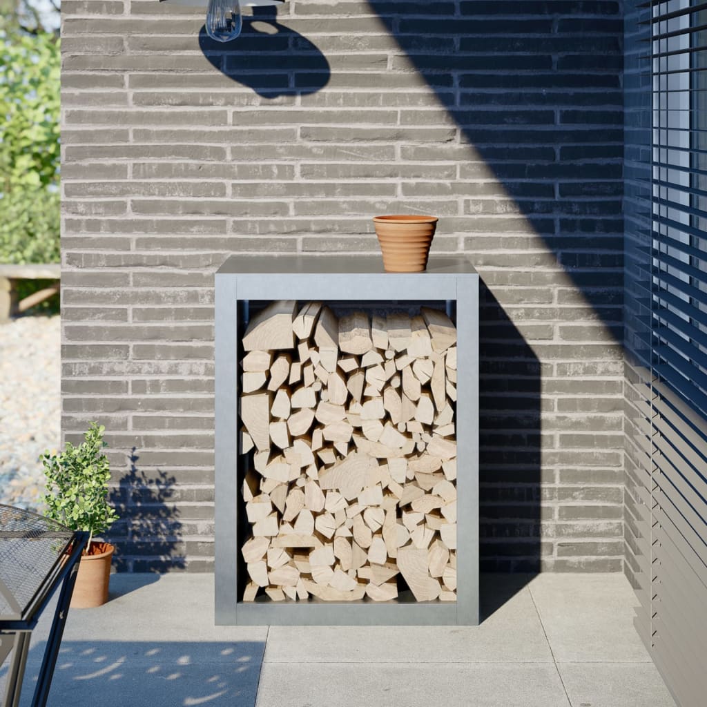 Brennholzregal Grün 100X40X60 Cm Stahl