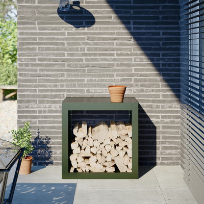 Brennholzregal Grün 100X40X60 Cm Stahl