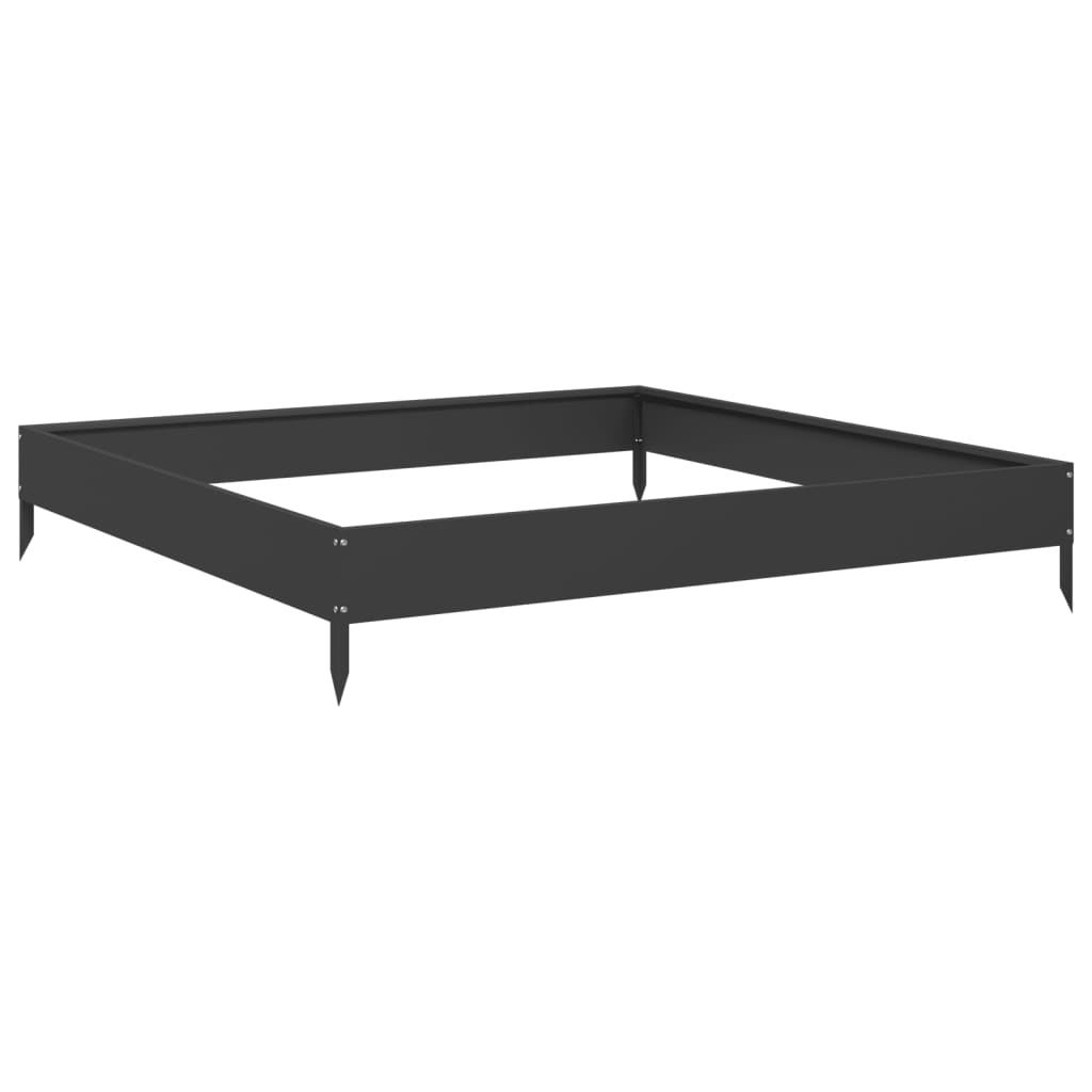 Hochbeet Schwarz 100X100X18,5 Cm Stahl