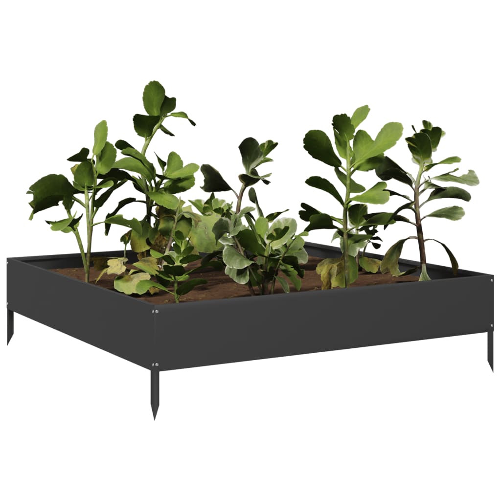 Hochbeet Schwarz 100X100X26 Cm Stahl