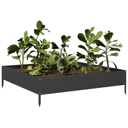 Hochbeet Schwarz 100X100X26 Cm Stahl