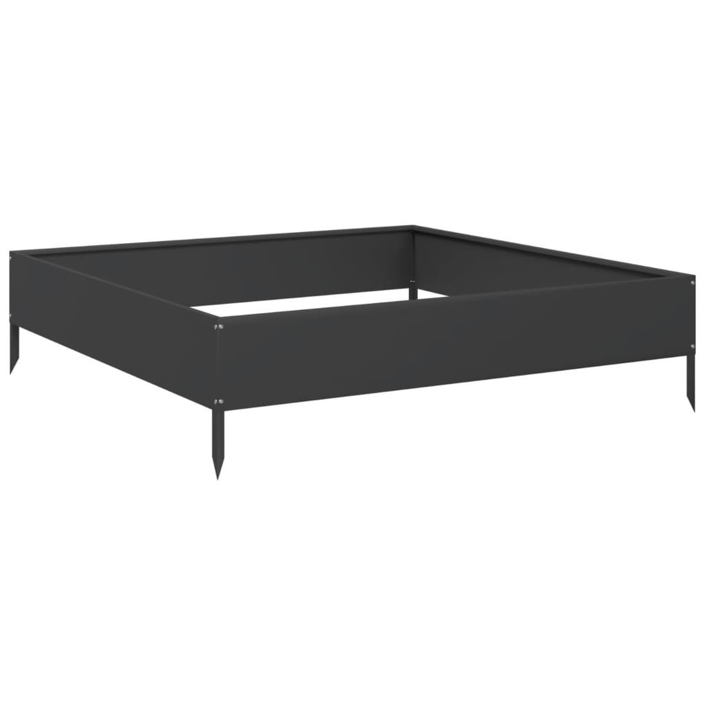 Hochbeet Schwarz 100X100X26 Cm Stahl