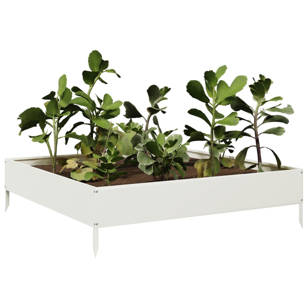 Hochbeet Weiß 100X100X26 Cm Stahl